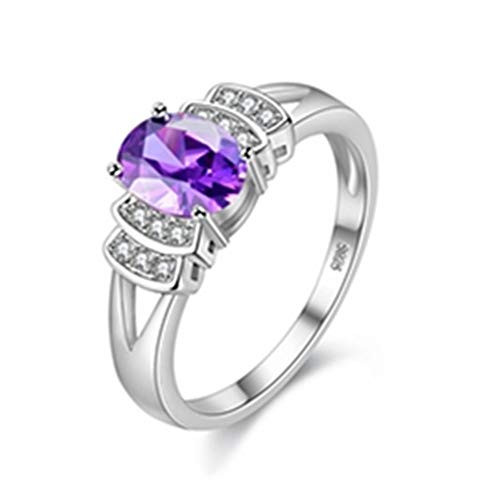 Uloveido Fashion Engagement Wedding Rings for Bridal Women Purple Cubic Zirconia Promise Rings White Gold Plated for Girls Size 9 Y3310 Uloveido Fashion Engagement Wedding Rings for Bridal Women Purple Cubic Zirconia Promise Rings White Gold Plated for Girls Size 9 Y3310