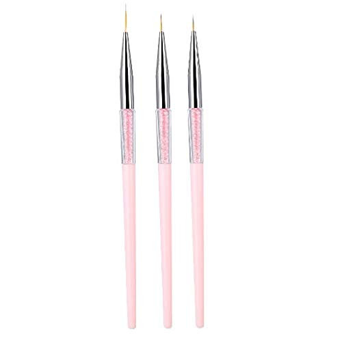 Nail Art Liner Brushes   Nail Pen 3pcs Nail Art Dotting Liner Brush UV Gel Acrylic Nail Painting Pen Drawing Tool Set Rhinestone Handle  Pink Nail Art Liner Brushes   Nail Pen 3pcs Nail Art Dotting Liner Brush UV Gel Acrylic Nail Painting Pen Drawing Tool Set Rhinestone Handle  Pink