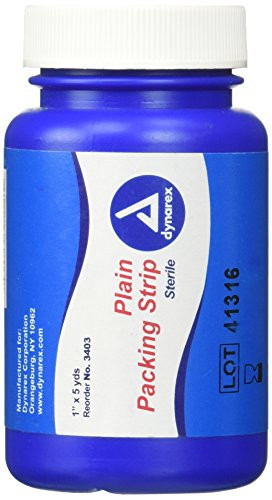 Dynarex Packing Strip Plain  Sterile  1 Inch X 5 Yard