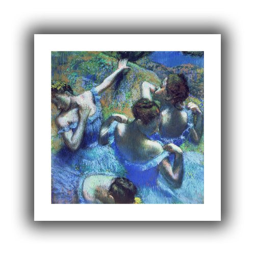 ArtWall 'Blue Dancers' Unwrapped Flat Canvas Artwork by Edgar Degas, 18 by 18-Inch
