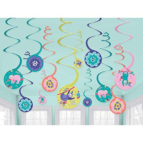 Amscan 672474 Sloth  Multicolor Spiral Party Decorations  12 Ct  5