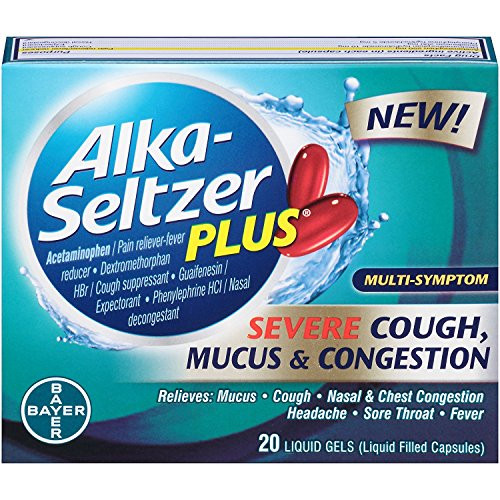 ALKA SELTZER PLUS Plus Severe Cough  Mucus and Congestion Liquid Gels with Acetaminophen  20 Count  82295631