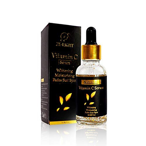ZeLight 24K Gold Serum Vitamin C Face Treament Serum for Anti aging Anti Wrinkle   Organic Facial Serum Promote Whitening Moisturizing for Women Personal Skin Care 1 fl oz 30ml