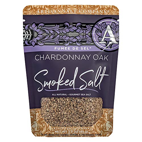 SaltWorks Fumée de Sel Chardonnay Oak Smoked Sea Salt  Artisan Zip Top Pouch  3 Ounce