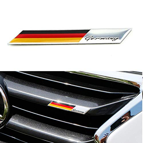 iJDMTOY Aluminum Plate Germany Flag Emblem Badge Compatible With Germany Car Front Grille  Side Fenders  Trunk  Dashboard Steering Wheel  etc