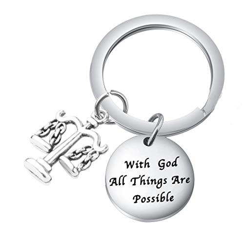 BEKECH New Lawyer Gift Attorney Gift Law Student Gift with God All Things are Possible Scales of Justice Lawyer Keychain Jewelry for Lawyer Law School Graduation Silver BEKECH New Lawyer Gift Attorney Gift Law Student Gift with God All Things are Possible Scales of Justice Lawyer Keychain Jewelry for Lawyer Law School Graduation Silver