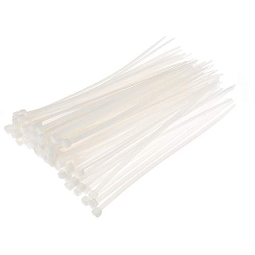 uxcell 100pcs Cable Zip Ties 8 Inch x 0 2 Inch Self Locking Nylon Tie Wraps White