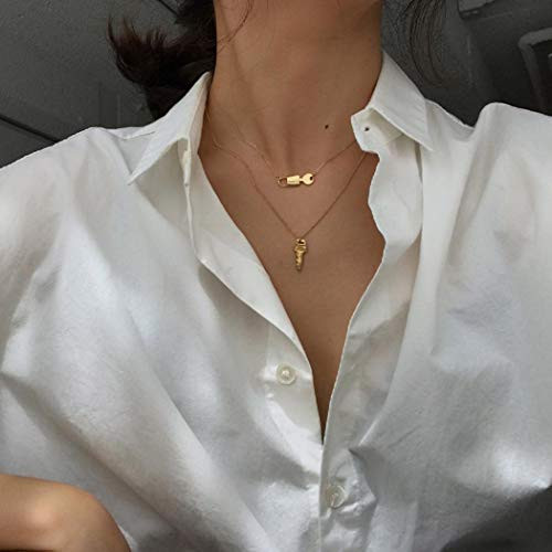 Simsly Boho Key Layered Necklace Gold Lock Pendant Necklace Chain Jewelry for Women and Girls Simsly Boho Key Layered Necklace Gold Lock Pendant Necklace Chain Jewelry for Women and Girls