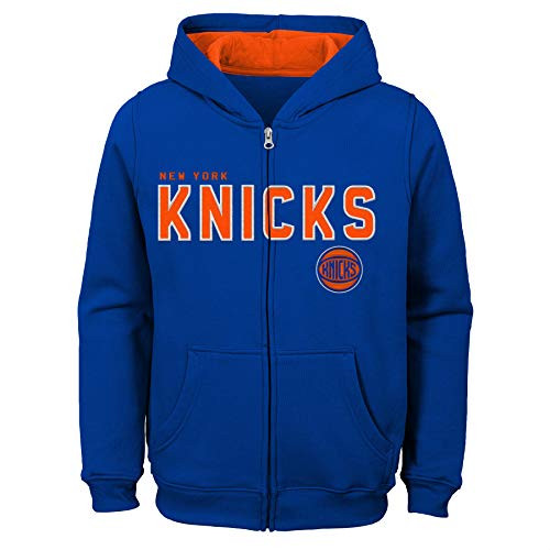 NBA by Outerstuff NBA Kids   Youth Boys New York Knicks  Stated  Full Zip Fleece Hoodie  Blue  Kids Large 7
