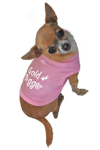 Ruff Ruff and Meow Dog Tank Top  Gold Digger  Pink  Small