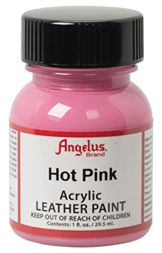 Angelus Acrylic Leather Paint  Hot Pink  1 oz
