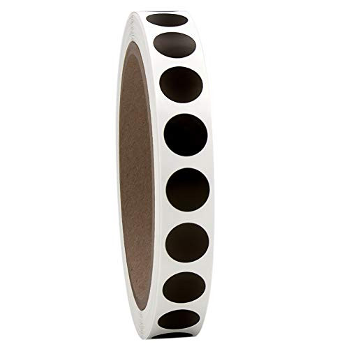 1 2  Solid Black Round Color Coding Circle Dot Labels on a Roll  1000 Stickers 5 inch Diameter