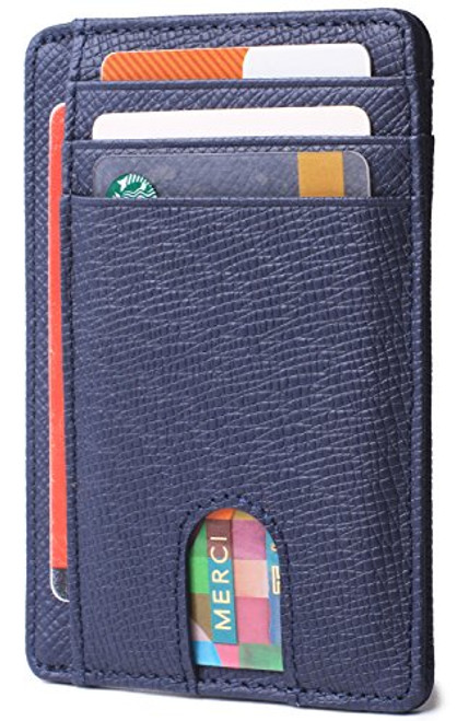 Slim Minimalist Wallet Front Pocket RFID Blocking Leather Credit Card Holder for Men Women Slim Minimalist Wallet Front Pocket RFID Blocking Leather Credit Card Holder for Men Women