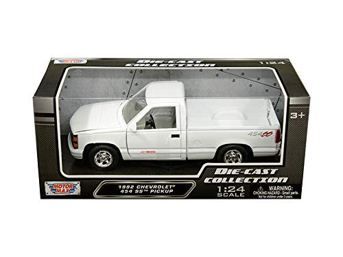 Motormax 73203WH 1:24 W/B - 1992 Chevrolet 454 SS Pickup, White