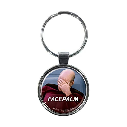 Ata Boy Star Trek The Next Generation Picard Facepalm 1 5  Fob Keychain for Keys  Backpack Pulls and More