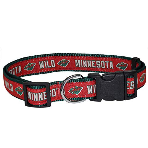 Pets First NHL Minnesota Wild Collar for Dogs   Cats  Large    Adjustable  Cute   Stylish The Ultimate Hockey Fan Collar