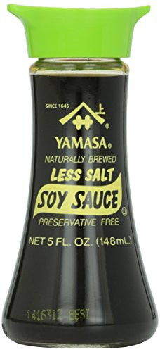 Yamasa Soy Sauce  Naturally Brewed Less Salt Low Sodium Preservative Free in Glass Dispenser  5 fl oz  Pack of 1