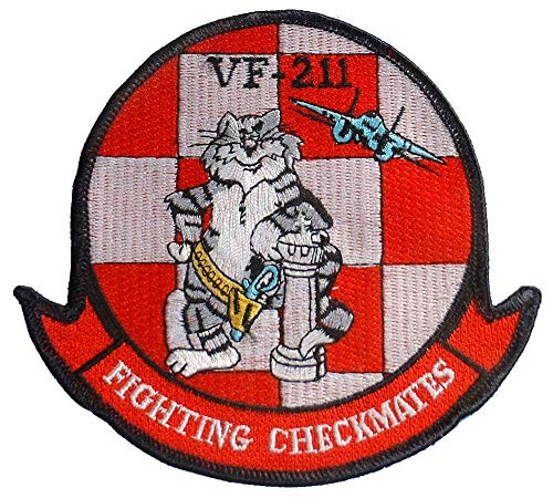 United States Navy USN VF 211 Fighting Checkmates Fighter Attack Squadron Embroidered Patch  with Iron On Adhesive