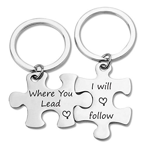 Mother Daughter Puzzle Keychain Where You Lead I Will Follow Keychain Gilmore Girls Keychain Where You Lead PKR