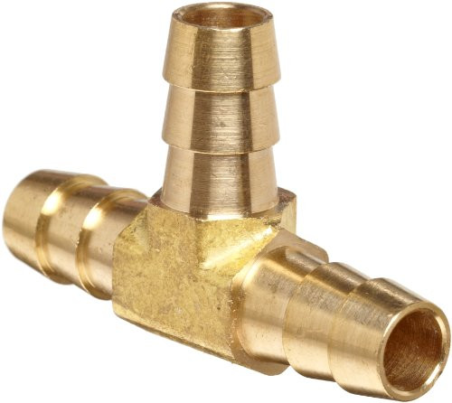 Anderson Metals Brass Hose Fitting  Tee  1 4  x 1 4  x 1 4  Barb