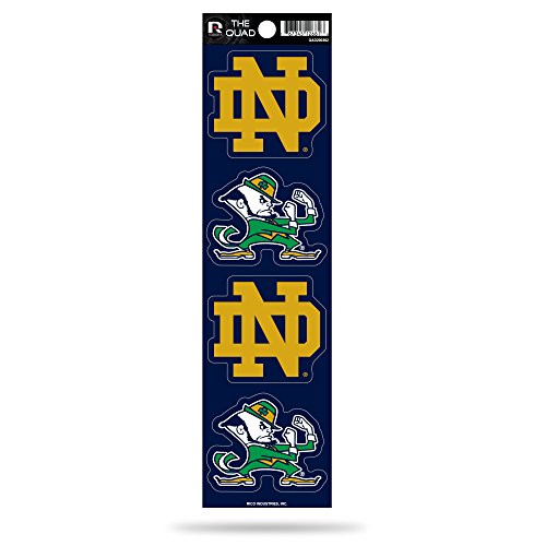 NCAA Rico Industries Die Cut 4 Piece The Quad Sticker Sheet  Notre Dame Fighting Irish Team Color  3 x 11 5 inches
