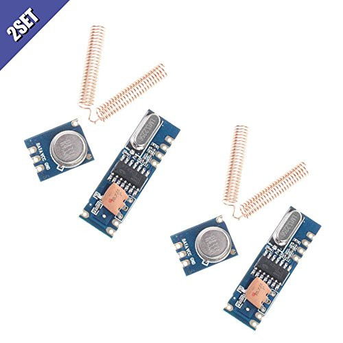 Ximimark 2Sets 433MHz ASK Wireless Remote Control Transmitter and Receiver Module Kit STX882 SRX882 With Copper Spring Antenna