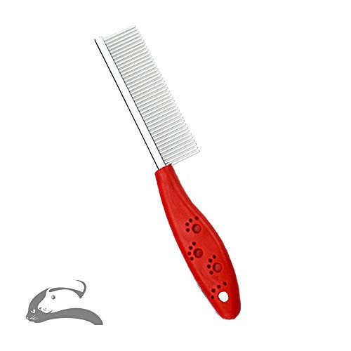 Sorxine Pet Comb for Dogs   Cats Dog Grooming Comb Cat Comb Dog Combs for Grooming Metal Dog Comb for Removing Matted Fur  Knots   Tangles Shedding Comb  Red 1pack