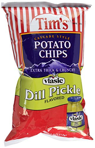 Tim s Cascade Style Potato Chips  Vlasic Dill Pickle  7 5 Ounce