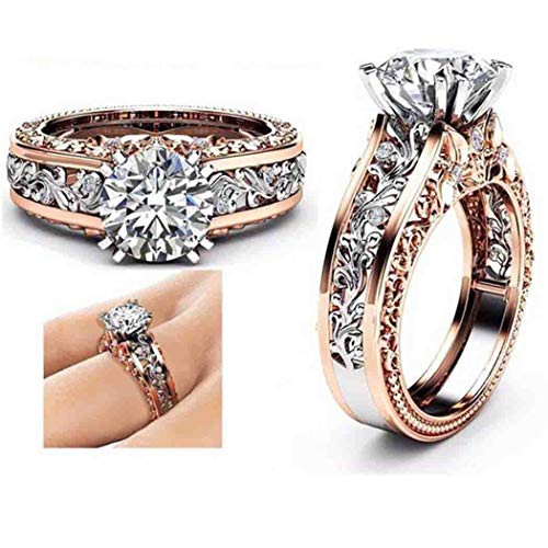 Brishow 14K Rose Gold Engagement Rings Stainless Steel Ring Promise Eternity Wedding Bands for Women and Girls Anniversary Zircon Diamond Ring CZ Rings Size 6 11 Brishow 14K Rose Gold Engagement Rings Stainless Steel Ring Promise Eternity Wedding Bands for Women and Girls Anniversary Zircon Diamond Ring CZ Rings Size 6 11