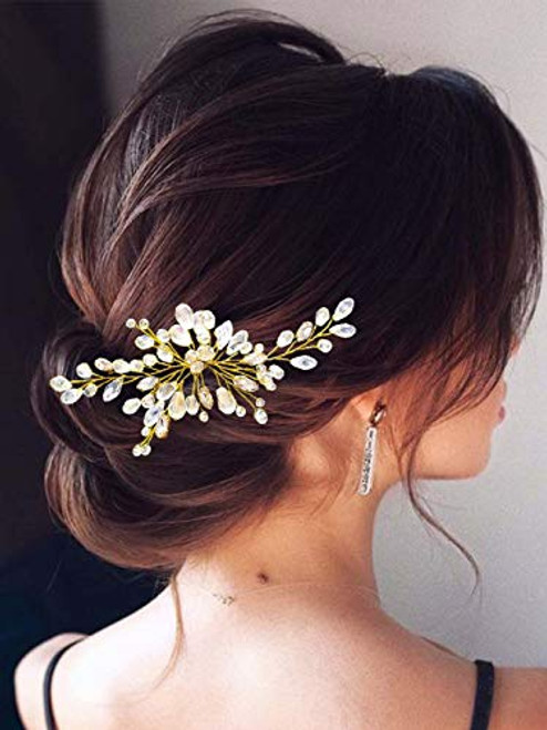 Fstrend Bridal Wedding Hair Pins Silver Sparkly Rhinestones Hairpin Bride Hair Accessories for Women and Girls gold Fstrend Bridal Wedding Hair Pins Silver Sparkly Rhinestones Hairpin Bride Hair Accessories for Women and Girls gold