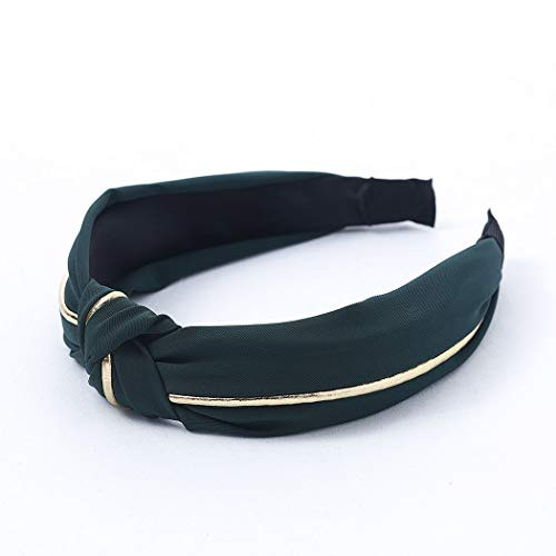 Jakawin Boho Knotted Headbands Turban Hair Bands Sport Yoga Head Wrap No Slip Hair Hoops for Women and Girls HB026  Green