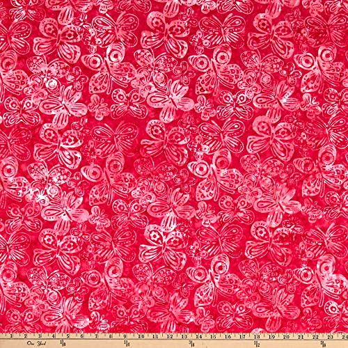 Michael Miller Tropical Butterfly Batik  Fuchsia Yard