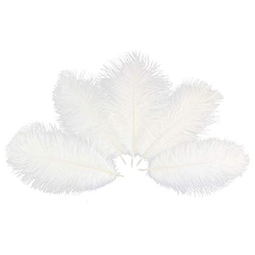 baotongle 20pcs Natural 10-12inch Ostrich Feathers Plume Wedding Centerpieces Home Decoration (White, 10-12 inches)