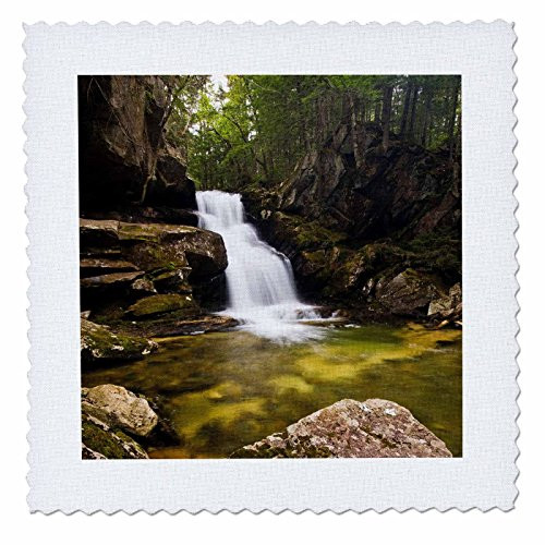 3D Rose Cold Brook Falls in New Hampshire'S White Mountains Quilt Square 14 by 14 Inch, 14 x 14