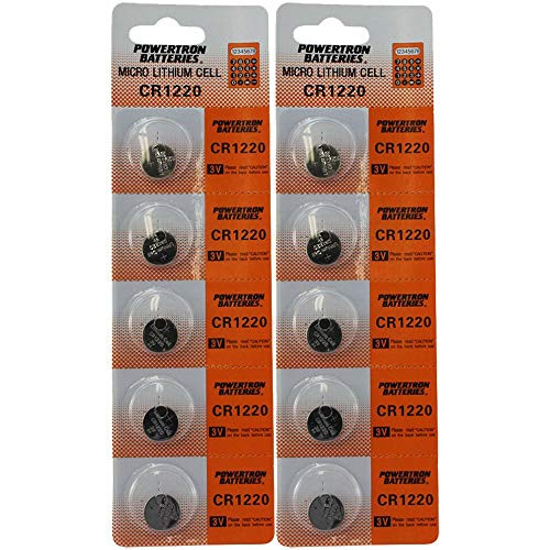 Powertron 10 3v Battery CR1220 CR 1220 Lithium Batteries DL1220