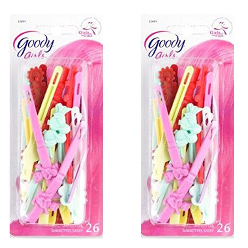 Goody   Girls Sassy Self Hinge Hair Barrettes  52 Count   Assorted Colors
