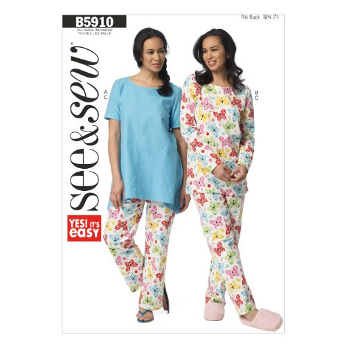 BUTTERICK PATTERNS B5910 Misses  Top and Pants Sewing Template  Size A in One Envelope