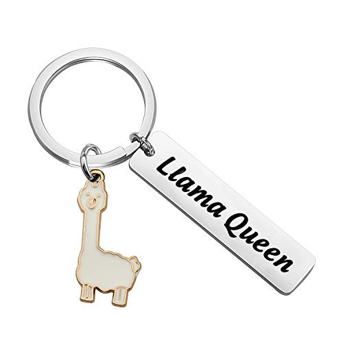 BAUNA Llama Gifts Alpaca Pendant Llama Queen Keychain Animal Llama Jewelry  Llama Queen Keychain