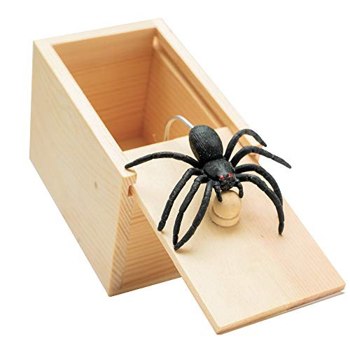 GIIOASA Rubber Spider Prank Box?Handcrafted Wooden Surprise Box  Fun Practical Surprise Joke Boxes A28 Single