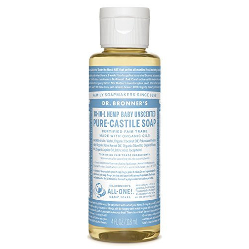 Dr  Bronners   Pure Castile Liquid Soap  Baby Unscented  4 Ounce