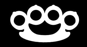 LLI Brass Knuckles   Decal Vinyl Sticker   Cars Trucks Vans Walls Laptop   White   5 5 x 3 in   LLI1247