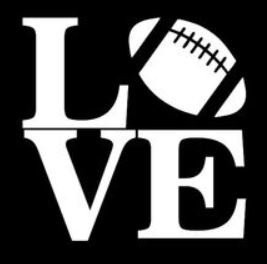 Makarios LLC Football Love Decal Vinyl Sticker Cars Trucks Vans Walls Laptop MKR  WHITE  5 5 x 5 5 IN MKR070
