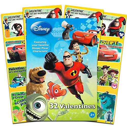 Disney Pixar 32 count Kids Valentine Day Cards