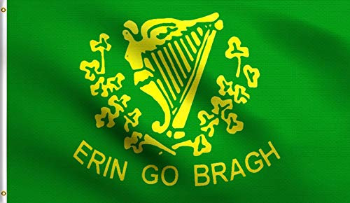 DMSE Erin Go Bragh Ireland Forever Flag 3X5 Ft Foot 100 Polyester 100D Flag UV Resistant  3 X5  Ft Foot