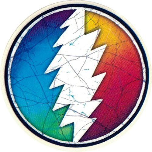 Dye The Sky Grateful Dead Rainbow Lightening Bolt   Small Bumper Sticker or Laptop Decal  2 25  Circular