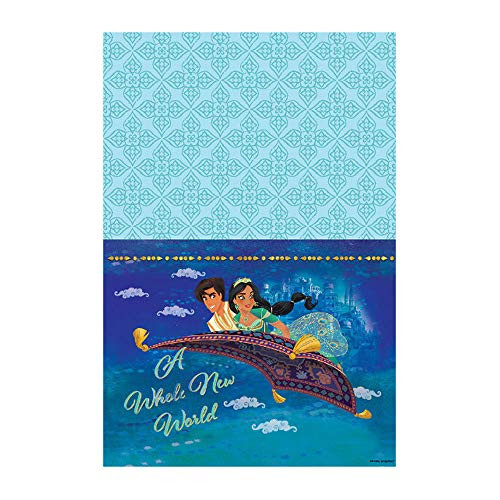 Amscan Disney Aladdin  Blue Paper Party Table Cover  54  x 96
