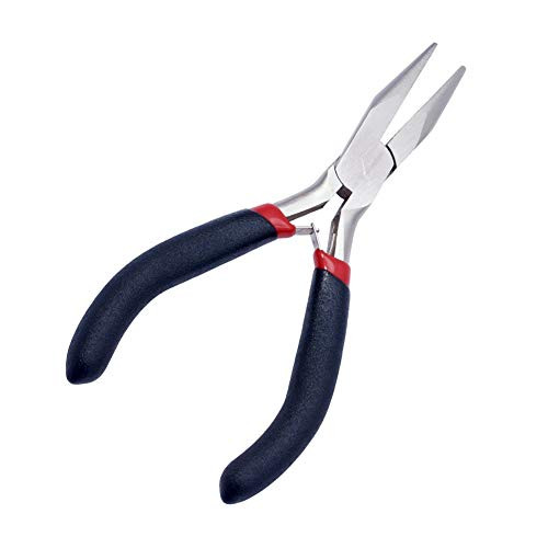 LiQunSweet Flat Nose Jewelry Bending Beading Pliers Chain Nose Pliers with Ferronickel Carbon Hardened Steel Color Black Red 12 5cm 5inch Long LiQunSweet Flat Nose Jewelry Bending Beading Pliers Chain Nose Pliers with Ferronickel Carbon Hardened Steel Color Black Red 12 5cm 5inch Long