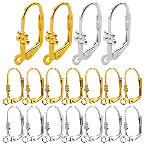 Hypoallergenic Earring Hooks  100pcs Brass Leverback Flower Earrings French Hook Ear Wire with Open Loop for Jewelry Making  2 Colors