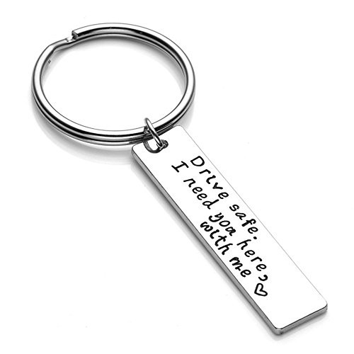 Dolovely Drive Safe Personalized Keychain for Bus Driver Trucker Keychain Gift