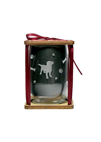 Dog 360 Degree Engraved Stemless Wine Glass